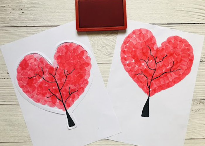 Silhouetted Stamped Heart: A Valentines Card